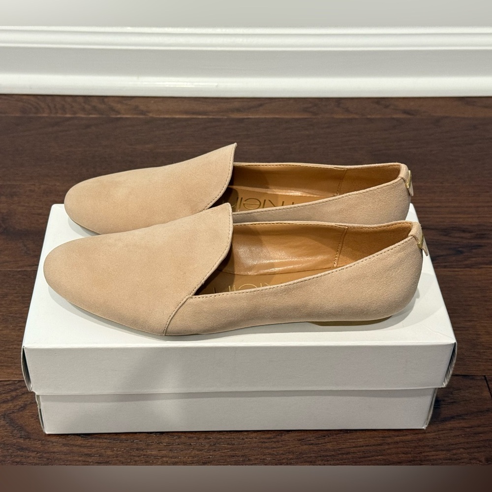 Calvin Klein Orabela Leather and Suede Tan Women's Loafers/Flats